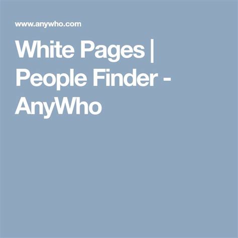 anywho white pages|Free People Search & People Finder .